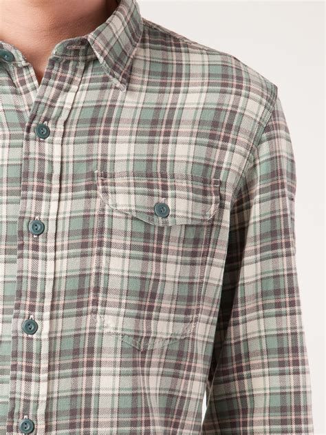 Rrl Plaid Flannel Shirt In Green For Men Lyst