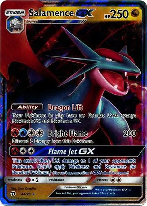 We sell booster packs and boxes, ultra rare holo cards, promo cards, starter decks, theme decks, special sets as well as jumbo and bromide pokemon cards. Pokemon Trading Card Game Dragon Majesty Single Card Ultra Rare Holo Salamence GX 44 - ToyWiz