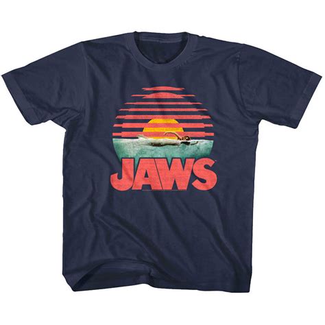 Jaws Shark Attack Swimmer Sunset Kids T Shirt Societees