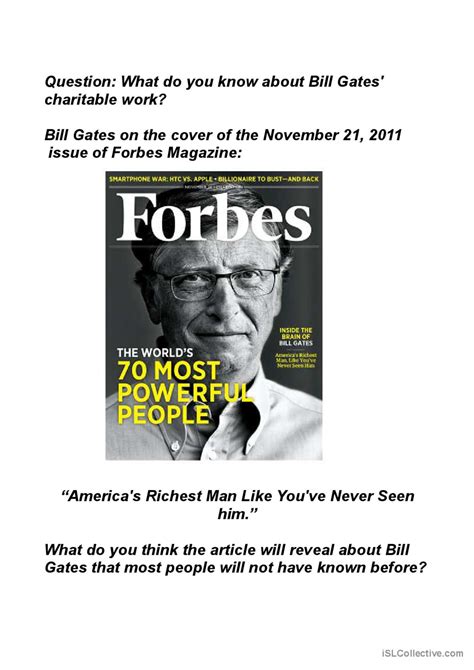 Bill Gates Like Youvenever Seen Hi English Esl Worksheets Pdf And Doc