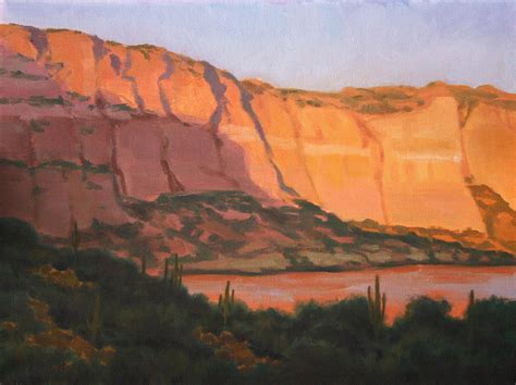 Saguaro Lake Sunset Painting By Kevin Mccain Fine Art America