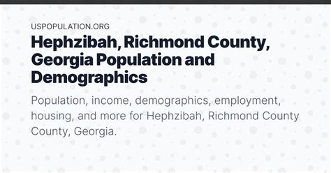 Hephzibah Richmond County Georgia Population Income Demographics