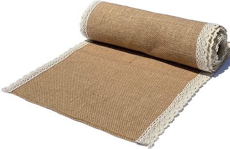 Artsy Crafts 13x108 Inches Natural Burlap Table Runner With
