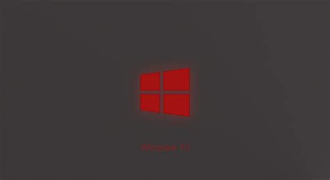 Hd Wallpaper Windows 10 Technical Preview Red Glow Red Windows Logo