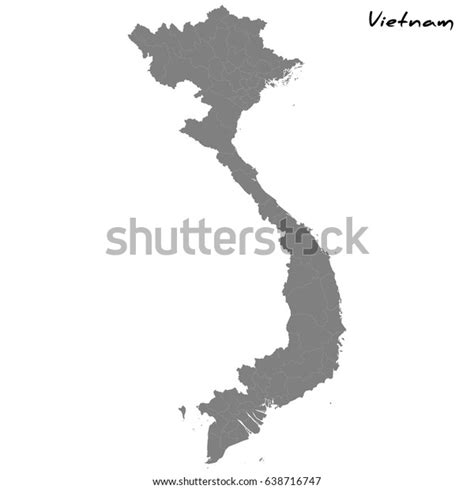 High Quality Map Vietnam Borders Regions Stock Vector Royalty Free