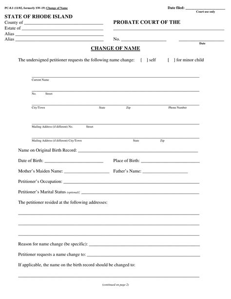 Free 4 Legal Name Change Forms In Pdf Ms Word