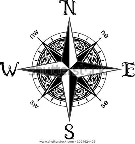 Compass Tattoo Design Stock Vector Royalty Free 1094624423