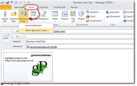 When i double click on a contact in the contacts folder, it opens a contact card which only list a few of the details which i can edit and a notes section. How to Create a Business Card Signature in Outlook 2010