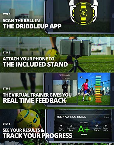 Exercise with your virtual trainer and the smart medicine ball. DribbleUp Smart Soccer Ball with Training App - Size 4 5 ...