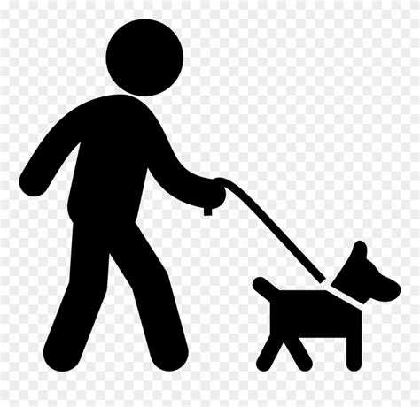 Dog With Belt Walking With A Man Comments Dog On Leash Clip Art Png