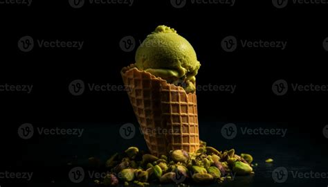 Sweet Summer Indulgence Ice Cream Cone Refreshment Generated By Ai