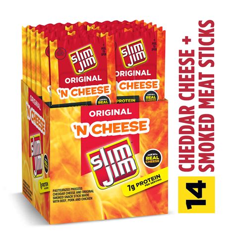 Slim Jim Original Beef Snack Stick N Jalapeno Cheese 15 Oz 14 Count