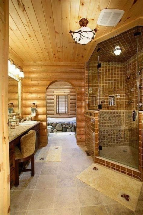 Beautiful Rustic Bathroom Log Cabin Bathrooms Log Home Interior