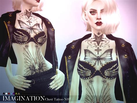Sims 4 Ccs The Best Chest Tattoo By Pralinesims