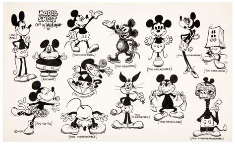 Hake S The Mouse Club Signed Fabric And Ward Kimball Mickey Mouse Model Sheet