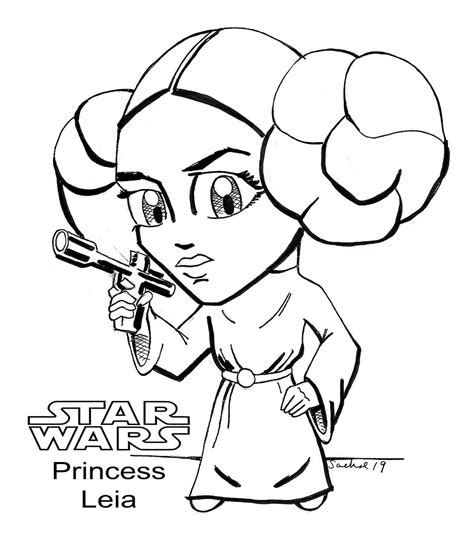 Princesa Leia De Star Wars Para Colorir Imprimir E Desenhar Colorirme