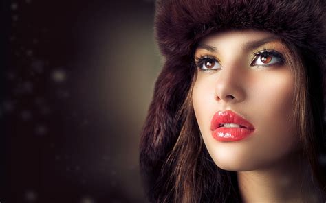 model girl red lips wallpapers