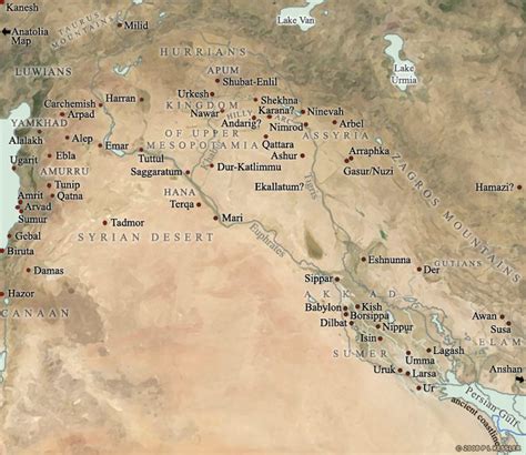 Map Of Mesopotamia 2000 1600 Bc Illustration Ancient History