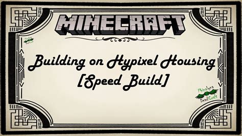 Minecraft Speed Build Building On Hypixel Housing Youtube