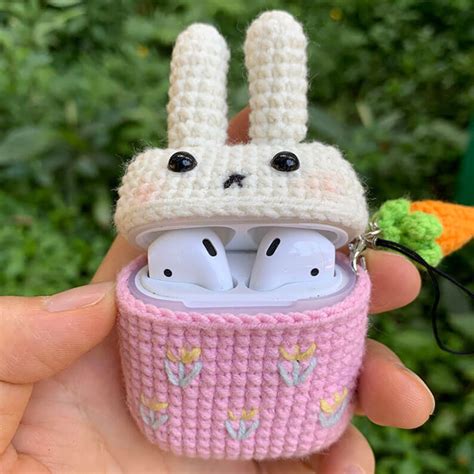 Rabbit And Carrot Crochet Airpods Pro Case Knit Airpod Case Etsy