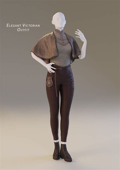 Artstation Elegant Victorian Outfit 3d Model