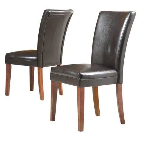 Home Decorators Collection Faux Leather Side Chair In Dark Brown Set
