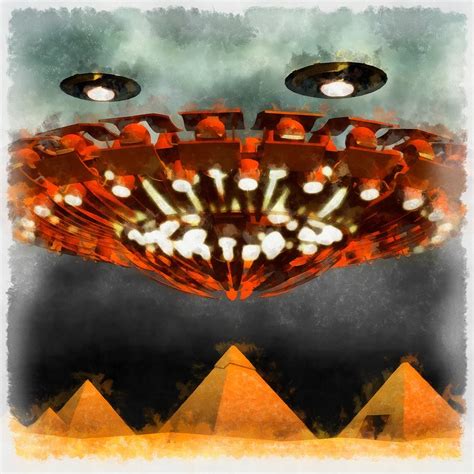 Ufos Over Pyramids Painting By Esoterica Art Agency Fine Art America