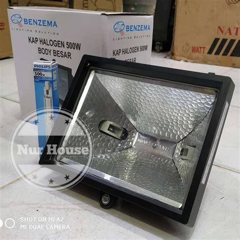 lampu sorot halogen 500 watt 300 watt halolite philips benzema lampu