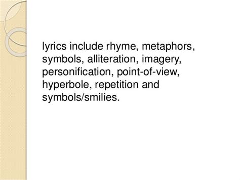 Poetic Devices In Lyrics