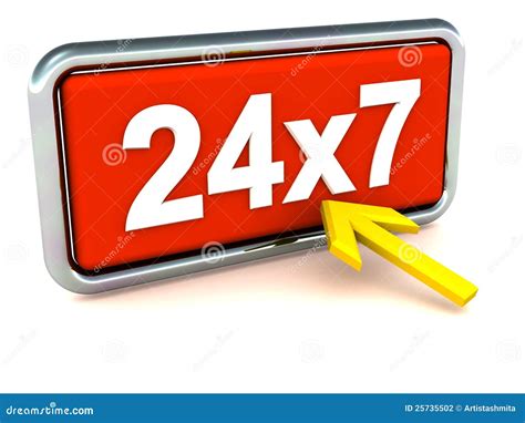 24x7 Or 24 Hour Availability Stock Illustration Illustration Of 24x7
