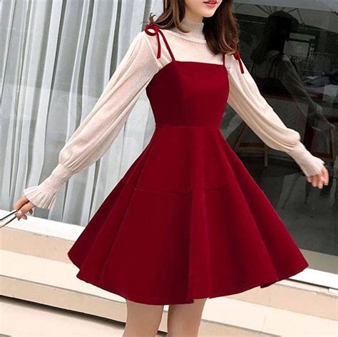 korean red dress dresses images 2022