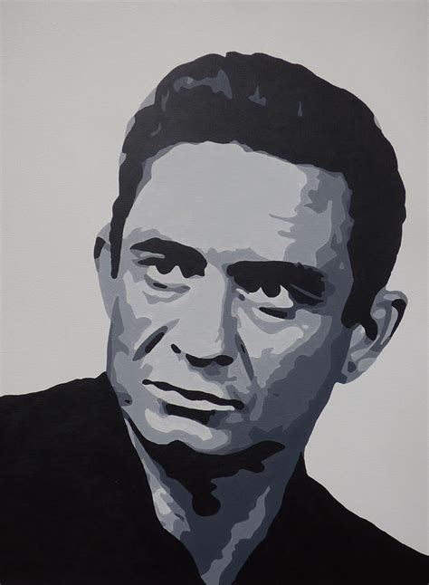 Johnny Cash Black And White Music Art Pop Art Painting By Nick Randolph