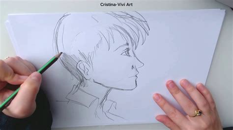 Desen In Creion Cu Un Baiat Din Profil Pencil Drawing Of Boy Face