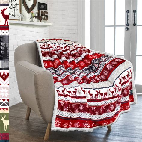 Pavilia Premium Plush Sherpa Throw Christmas Blanket Soft Warm Cozy