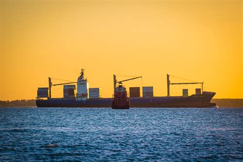 Cargo Ship Cruises By Sandy Point Shoal Light John Goucher Flickr