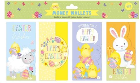 Pack Of 4 Easter Money Wallets Cute Designs For T Cards Vouchers
