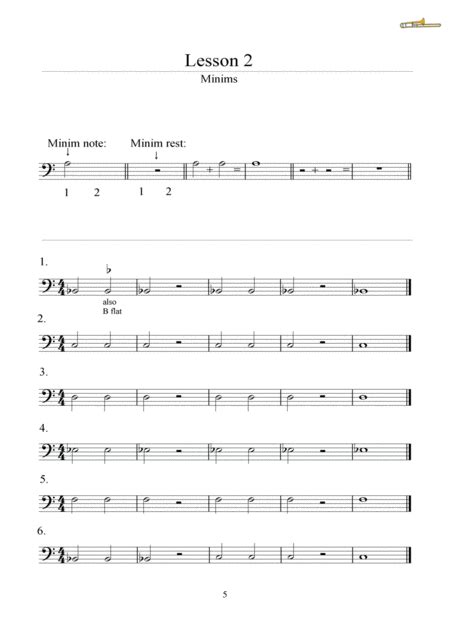 Brass Basics Trombone Beginners Free Music Sheet