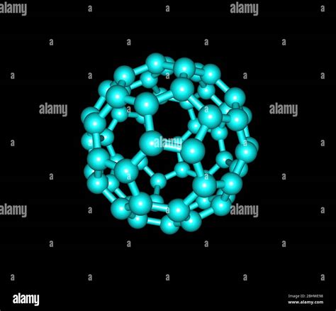 Fullerene Molecular Model C60 On Black Background Stock Photo Alamy
