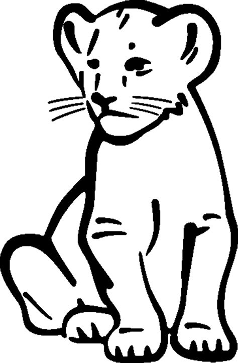 Download High Quality Lion Clipart Black And White Cub Transparent Png