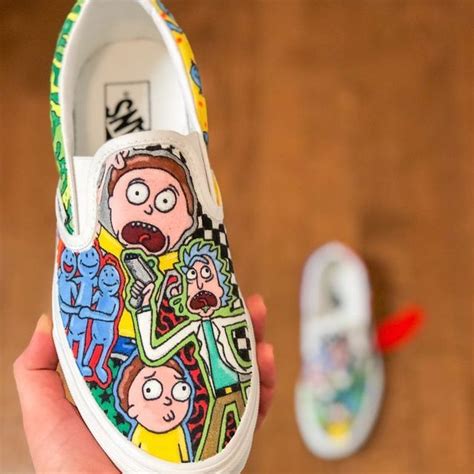 Rick And Morty Slip On Vans The Custom Movement In 2022 Painted