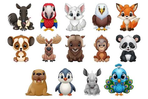 Set Of Fourteen Little Animal Collection Graphic By Tigatelusiji
