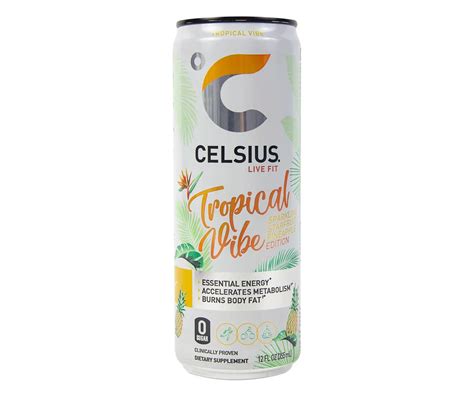 Celsius Sparkling Tropical Vibe Energy Drink 12 Oz Big Lots
