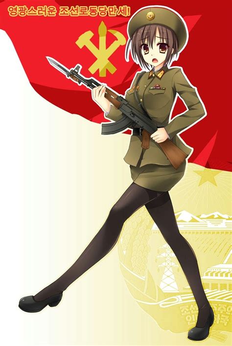 North Korea Women Soldier Fanart Gambar Anime Seni Gambar