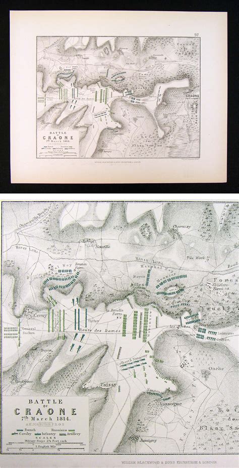 1855 Alison Military Map Napoleon Battle Of Craone 1814 Craonne