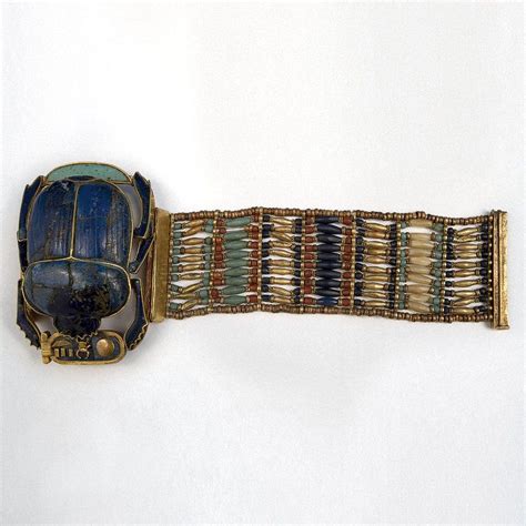Scarab Bracelet From The Tomb Of Tutankhamun In Lapis Lazuli And Gold