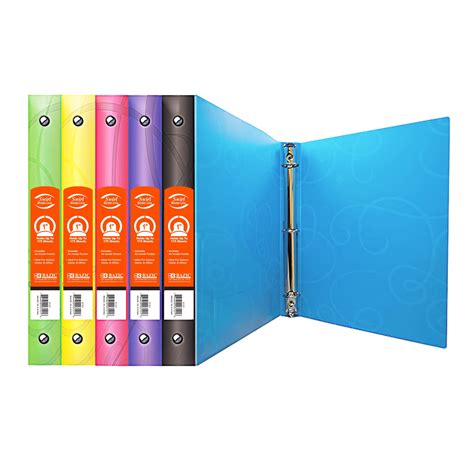Bazic 3 Ring Binder 1 Poly Binders Swirl Color Soft Cover Hold 175 Sheets 6 Count