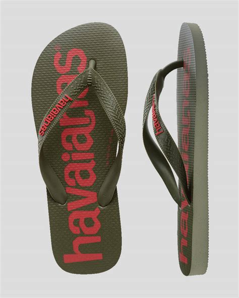 Havaianas Top Logomania 2 Thongs In Green Yuccared Fast Shipping