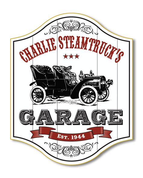 Classic Car Garage Sign Personalized