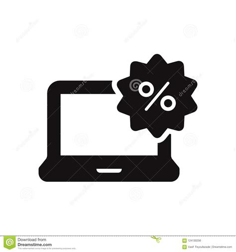 Laptop Icon With Percent Sign Modern And Simple Flat Symbol For Web