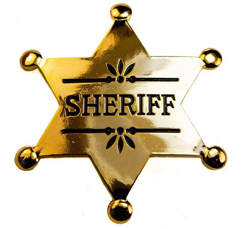 Sheriff Badge Gold Tone Old West Traditional Size Heavy